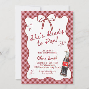 She's Ready to Pop Girl Soda Baby Shower party Invitation