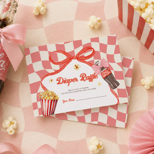 She's Ready To Pop Pink Baby Shower Diaper Raffle Enclosure Card