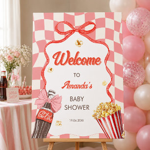 She's Ready To Pop Pink Baby Shower Welcome Sign