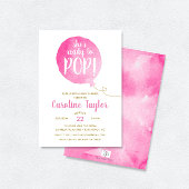 She's Ready to Pop Pink & Gold Baby Girl Shower Invitation