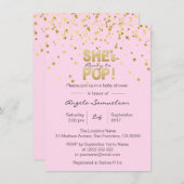 She's Ready to POP Pink Gold Girl Baby Shower Invitation (Front/Back)