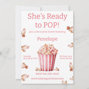 She's Ready To Pop Pink Invitation