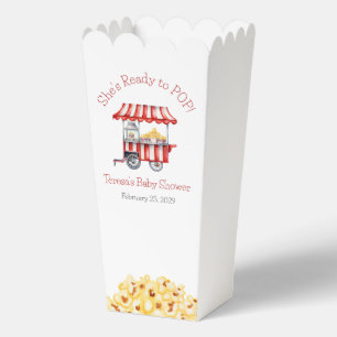 She's Ready to POP! Popcorn Baby Shower Favor Boxes