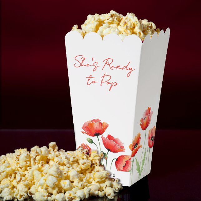 She's Ready To Pop Poppy Flower Spring Baby Shower Favor Boxes (She's Ready To Pop Poppy Flower Spring Baby Shower Favor Boxes
)