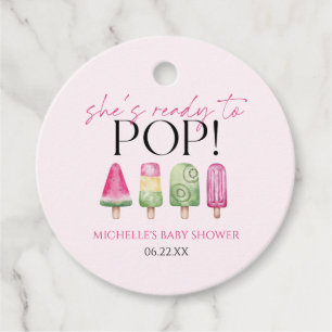 She's Ready To Pop! Popsicle Baby Shower Favor Tags