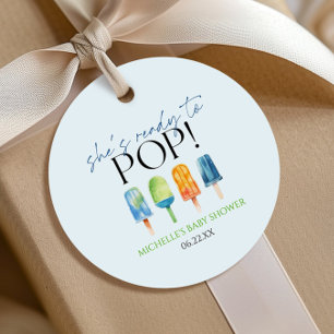 She's Ready To Pop! Popsicle Baby Shower Favor Tags