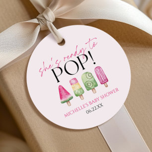 She's Ready To Pop! Popsicle Baby Shower Favor Tags
