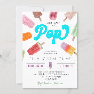 She's Ready to Pop Popsicle Baby Shower Invitation
