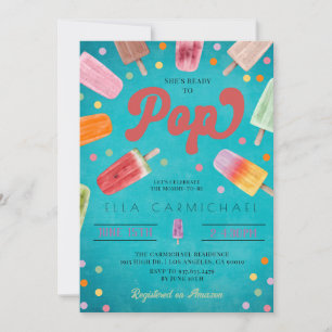 She's Ready to Pop Popsicle Baby Shower Invitation