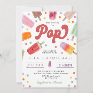 She's Ready to Pop Popsicle Baby Shower Invitation