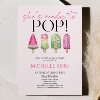 She's Ready To Pop! Popsicle Baby Shower Invitation