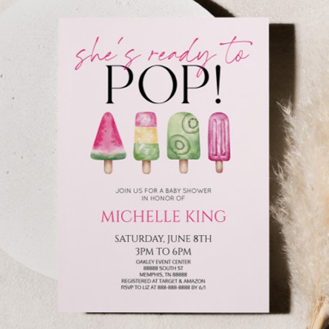She's Ready To Pop! Popsicle Baby Shower Invitation (Creator Uploaded)