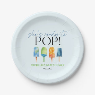 She's Ready To Pop! Popsicle Baby Shower Paper Plates