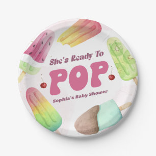She's Ready To Pop Popsicle Baby Shower Paper Plates