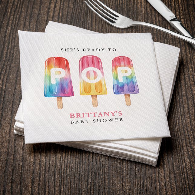 She's Ready To Pop Popsicle Summer Baby Shower Napkins (She's Ready To Pop Popsicle Summer Baby Shower Napkins
)