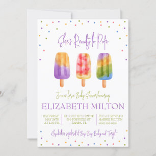 She's Ready to Pop! Popsicle Themed Baby Shower Invitation