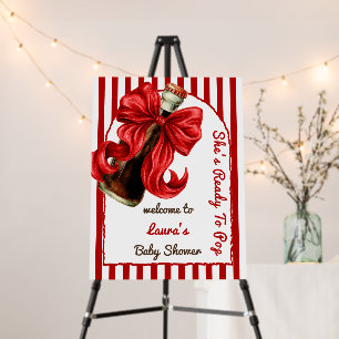 She's Ready To Pop Red Baby Shower Welcome Foam Board