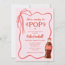 She's Ready to Pop Retro Soda Girl Baby Shower
