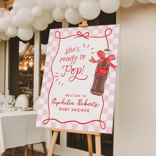 She's Ready to Pop Retro Soda Girls Baby Shower Foam Board