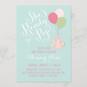 She's Ready To Pop! Shower Invitation