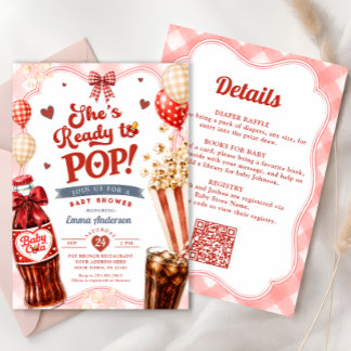 She's Ready to Pop Soda Baby Shower All In One Invitation