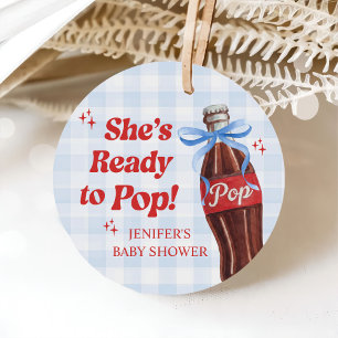 She's Ready to Pop Soda Baby Shower Favor Tags