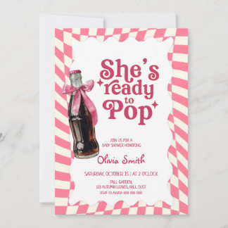 She's Ready to Pop Soda Baby Shower Invitation