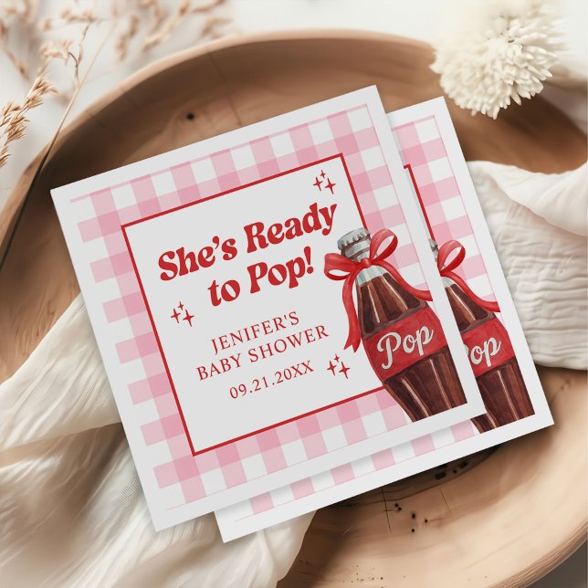 She's Ready to Pop Soda Baby Shower Napkins (Creator Uploaded)