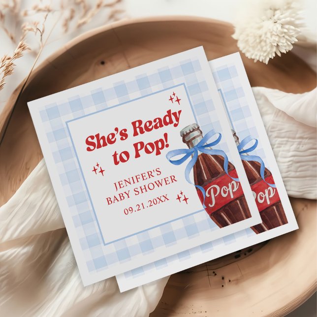 She's Ready to Pop Soda Baby Shower Napkins (Creator Uploaded)