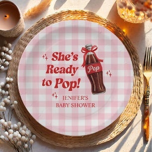 She's Ready to Pop Soda Baby Shower Paper Plates
