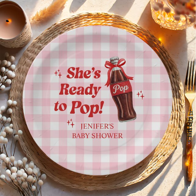 She's Ready to Pop Soda Baby Shower Paper Plates (Creator Uploaded)