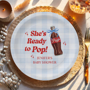 She's Ready to Pop Soda Baby Shower Paper Plates