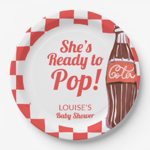 She's Ready to Pop Soda Baby Shower Paper Plates