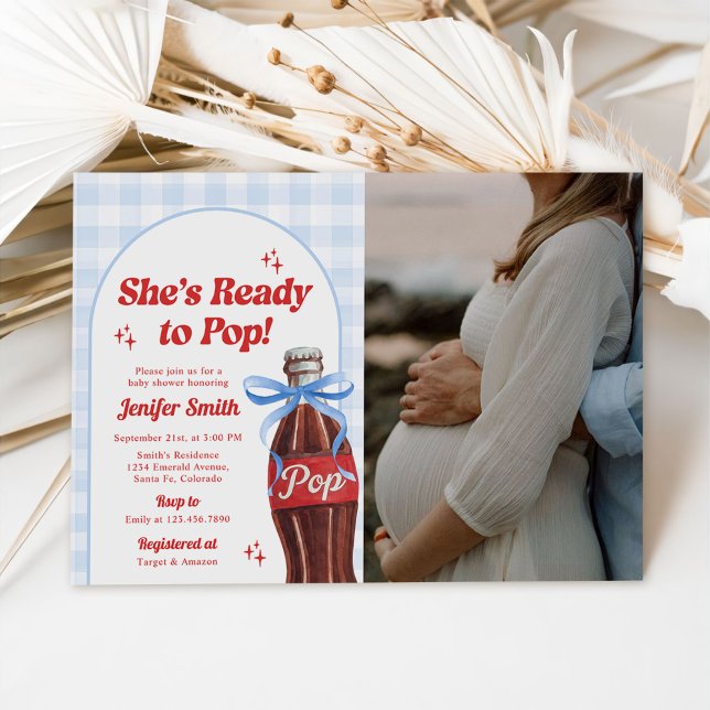 She's Ready to Pop Soda Baby Shower Photo Invitation (Creator Uploaded)
