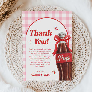 She's Ready to Pop Soda Baby Shower Thank You Card