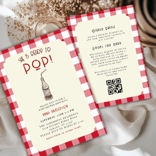 She's Ready To Pop Soda Bottle Red Baby Shower  Invitation