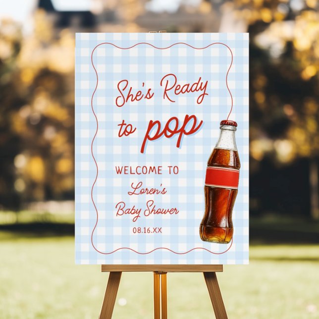 She's Ready To Pop Soda Boy Baby Shower Welcome Foam Board (Creator Uploaded)
