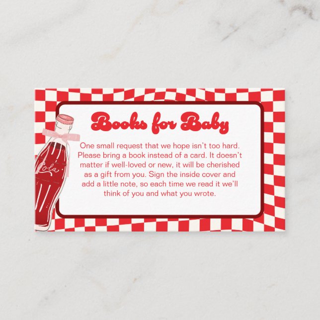 She's ready to pop soda cola baby shower  enclosure card (Front)