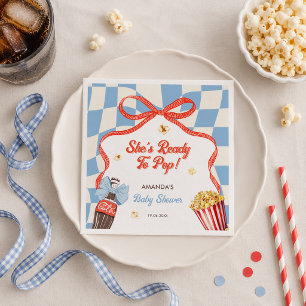 She's Ready To Pop Soda Cola Retro Baby Shower Napkins