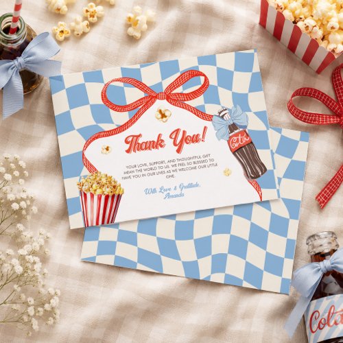 She's Ready To Pop Soda Cola Retro Baby Shower Thank You Card