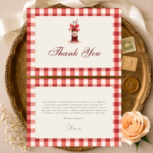 She's Ready to Pop Soda Gingham Baby Shower Thank You Card
