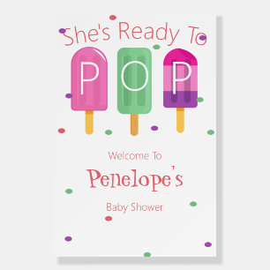 She's Ready to Pop Welcome Sign