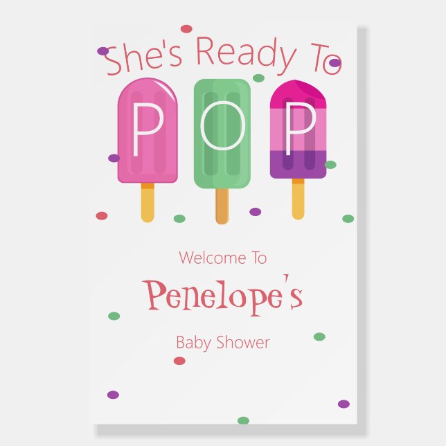 She's Ready to Pop Welcome Sign (Front)