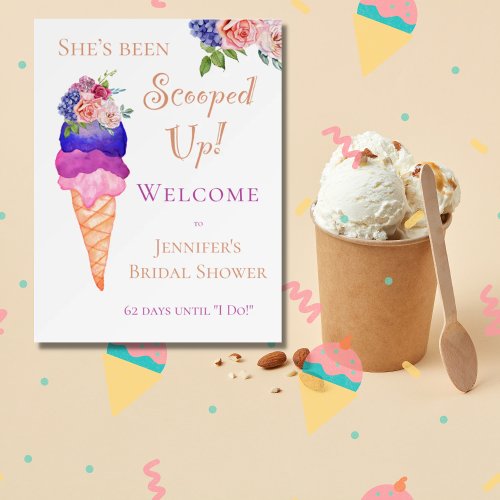 Shes Scooped Up Bridal Shower Ice Cream Welcome Foam Board