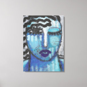 She's So Cold Abstract Acrylic Portrait on OSB Canvas Print