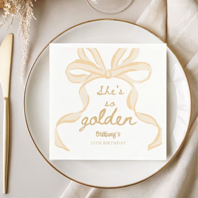 She's So Golden Girl 10th Birthday Party Napkins (Creator Uploaded)