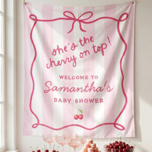 She's the Cherry on Top Baby Shower Backdrop
