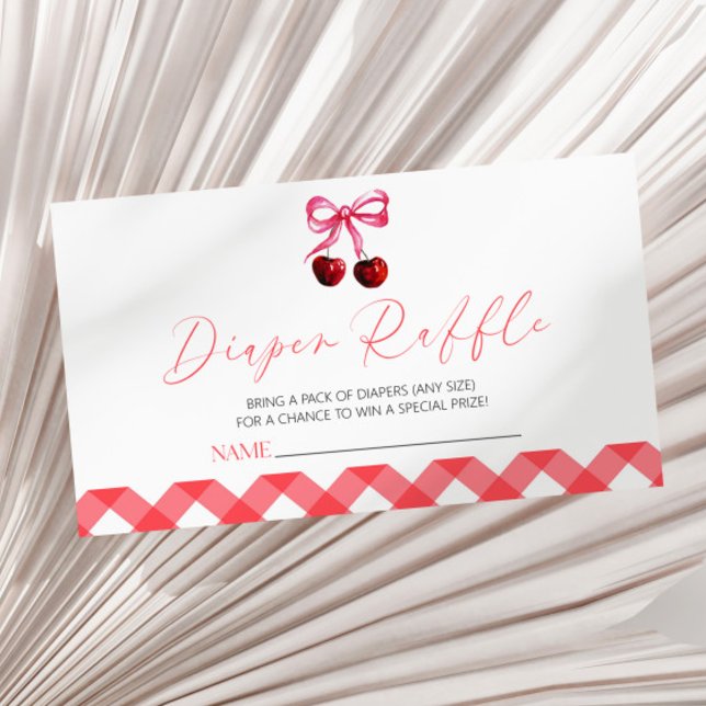 She's The Cherry On Top Baby Shower Diaper Raffle Enclosure Card (Creator Uploaded)