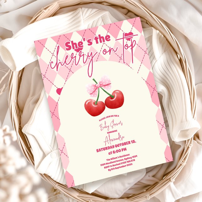 She's the Cherry on top Baby Shower Invitation (Creator Uploaded)