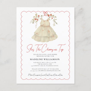 She's the Cherry On Top Baby Shower Invitation Postcard